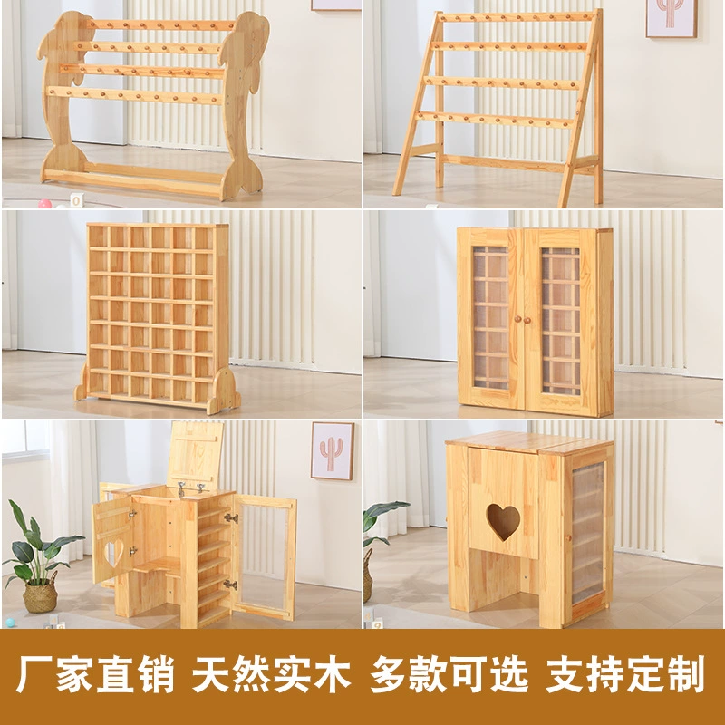 Подстаканник для детского сада, подставка для чашки с водой и вешалка для полотенец, встроенный шкаф для чашки с водой из цельного дерева, шкаф с изоляционным ведром, съемная вешалка для полотенец для детей.