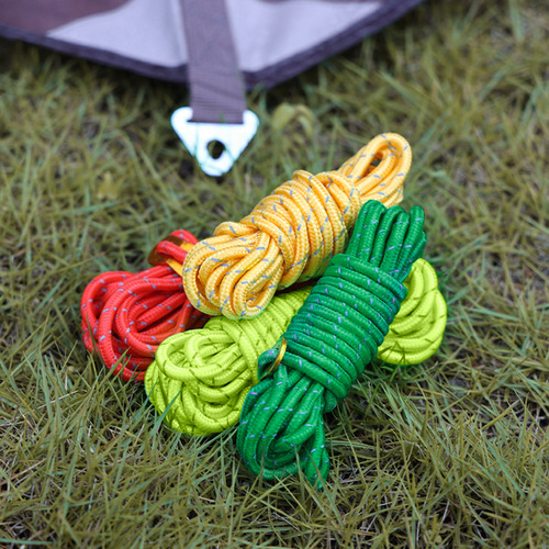 Outdoor reflective tent rope wind rope buckle canopy windproof rope 4m thick pole fixed rope camp rope adjustment rope