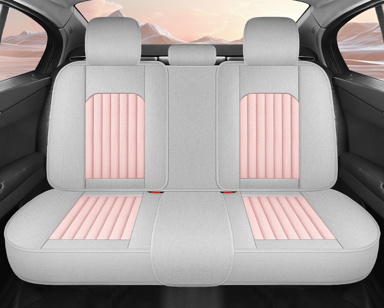 Cross-Border Car Seat Cover for All Seasons, Hemp Style, Fully Enclosed, Breathable and Wear-Resistant, Universal Five-Seater Car Interior Cushion