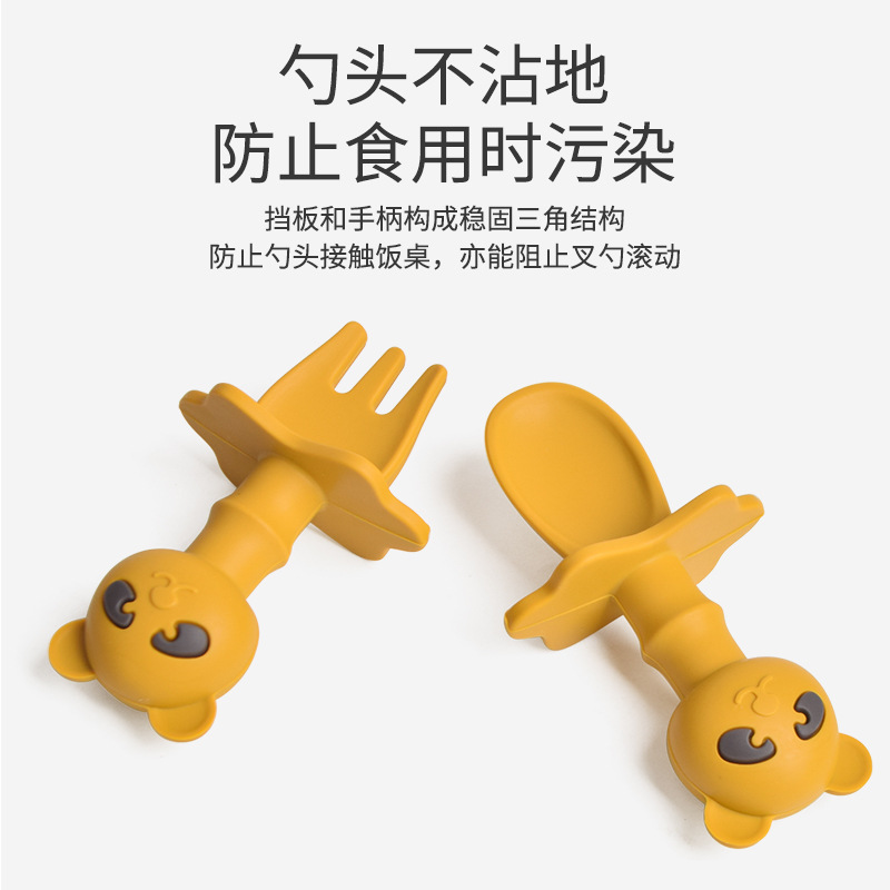 In stock baby bowl feeding baby spoon food supplement Bowl suit Bowl Spoon children silicone soft spoon small Bowl small spoon