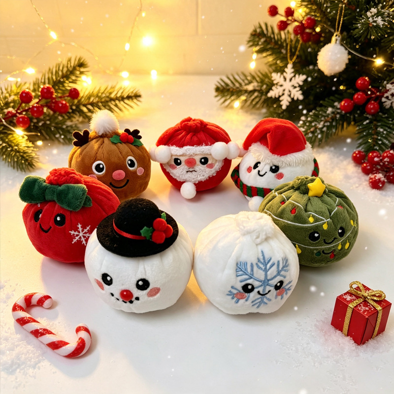 Christmas Stress-Relief Squishy Toy Cute Cross-Border Christmas Squishy Toy Stress-Relief Dumpling Custom-Made