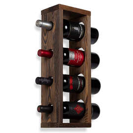 跨境木质酒架创意葡萄酒架酒杯架家用红酒展示架乡村壁挂储物架