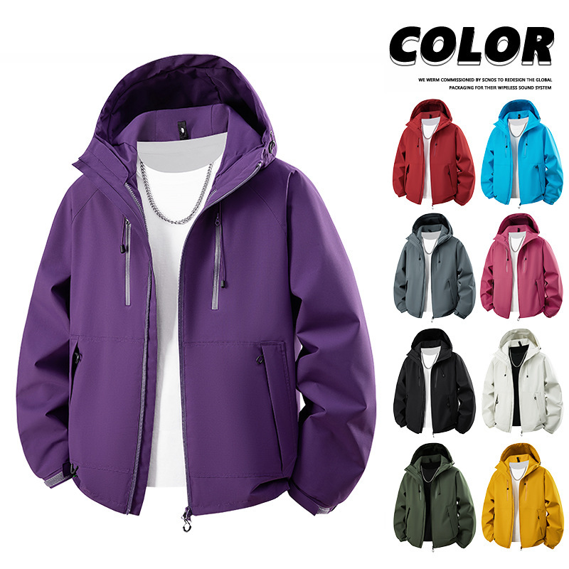 New Dopamine-Style Autumn Softshell Outdoor Windproof Live-Stream Quality Hot-Selling Casual Jacket with Hood