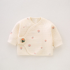 Newborn baby half-back pure cotton boneless clothes newborn baby monk clothes tops spring and autumn newborn clothes