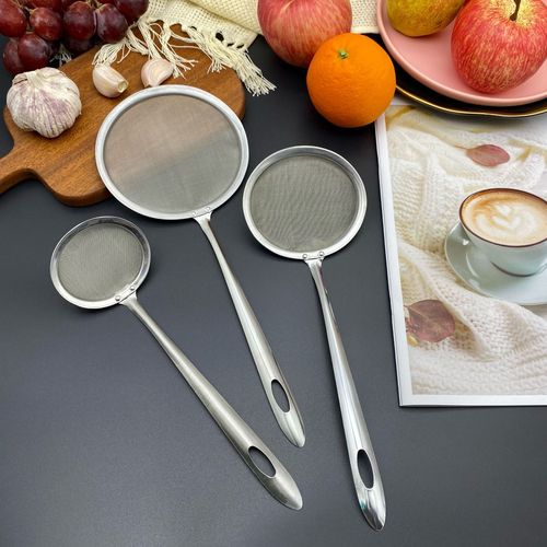 Stainless steel filter sieve soymilk net sieve household kitchen noodle scoop baking skimmer juice flour sieve