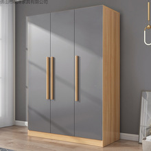北欧风衣柜实木质对开门简约家用卧室经济型衣橱成人简易板式衣柜
