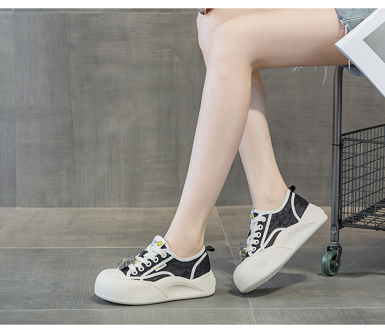 Giày sneaker nữ chunky đế dày mũi tròn phong cách Pháp — M2569 màu be, M2569 màu đen chi tiết 17