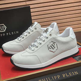 2026新款秋季潮牌男鞋真皮运动鞋英伦百搭男士系带低帮透气休闲鞋