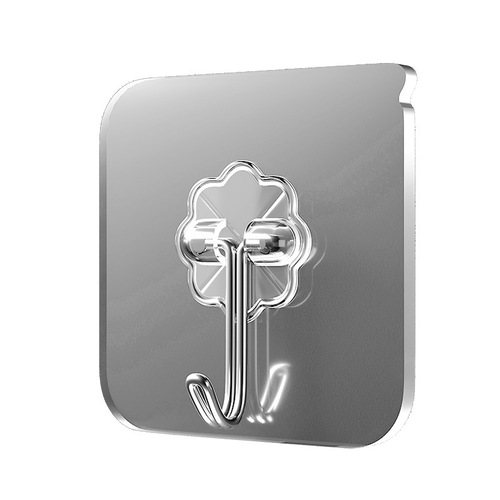 No-punch hook adhesive strong load-bearing wall wall-mounted traceless nail clothes hook sticky suction cup transparent sticky hook