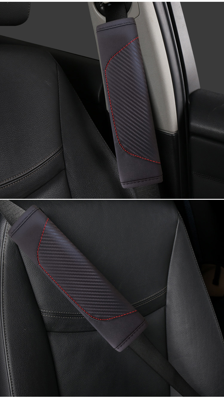 711 Amazon TEMU Explosive Cross-border Leather Embossed Car Seat Belt Shoulder Cover Protective Cover Safety Belt Cover
