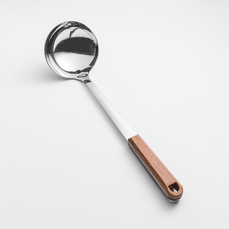 Espátula de acero inoxidable, cuchara de cocina, fideos de cocina, espátula para freír, espátula para el hogar, colador, juego de cuchara para sopa