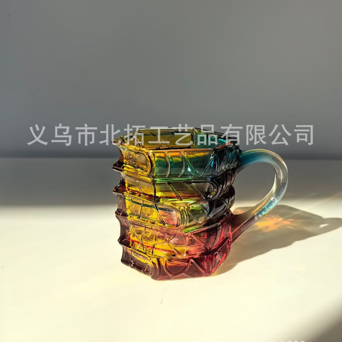 Painted Book Mug Cuped Book Taza de café de libros pintados 3D Taza de café de vidrio apilado de libros únicos