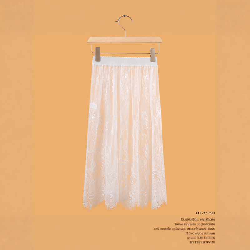 New Lace Bottoming Skirt, Gauze Skirt, Single-Layer Transparent Mesh Skirt, Mid-Length Skirt, See-Through Cover-Up Skirt for Women New Lace Bottoming Skirt, Gauze Skirt, Single-Layer Transparent Mesh Skirt, Mid-Length Skirt, See-Through Cover-Up Skirt for Women