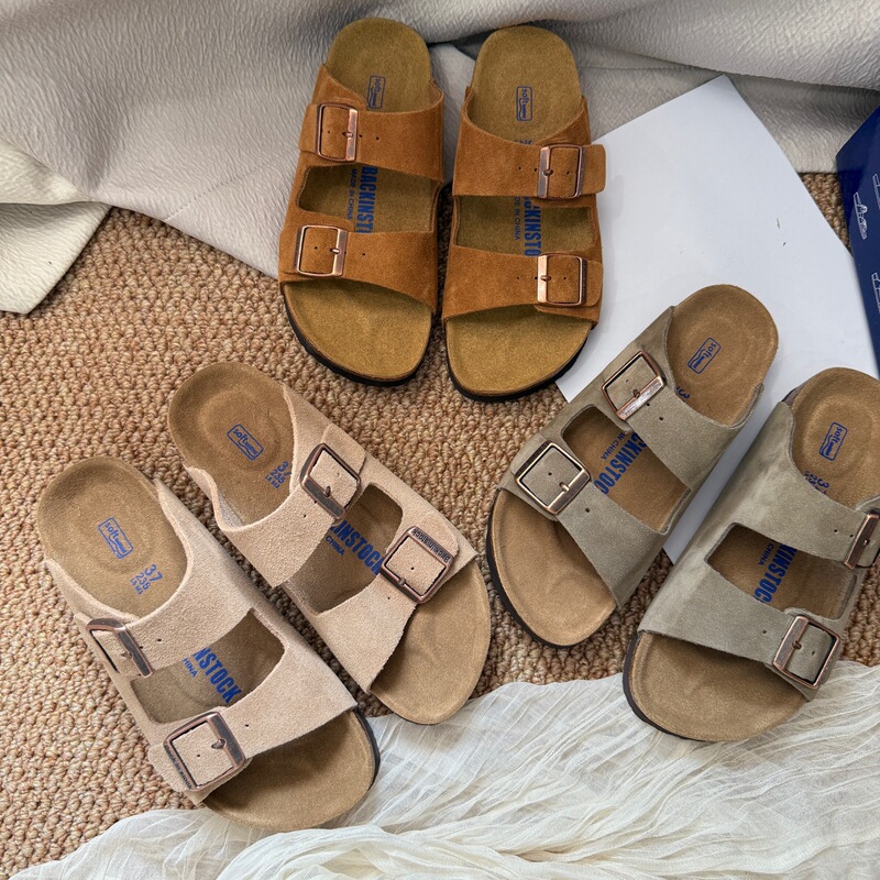 Original Leather Cork Birkenstock Two-Strap Sandals for Women 2026 Summer Couple Thick-Soled Slip-On Fashion Outdoor Trendy Shoes Original Leather Cork Birkenstock Two-Strap Sandals for Women 2026 Summer Couple Thick-Soled Slip-On Fashion Outdoor Trendy Shoes