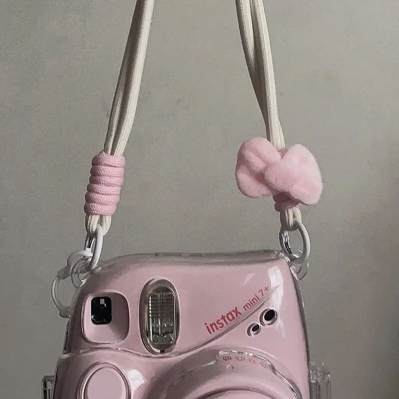 Mini7+ Transparent Shell Crystal Stand Instax Camera Protective Shell Chain Hard Shell