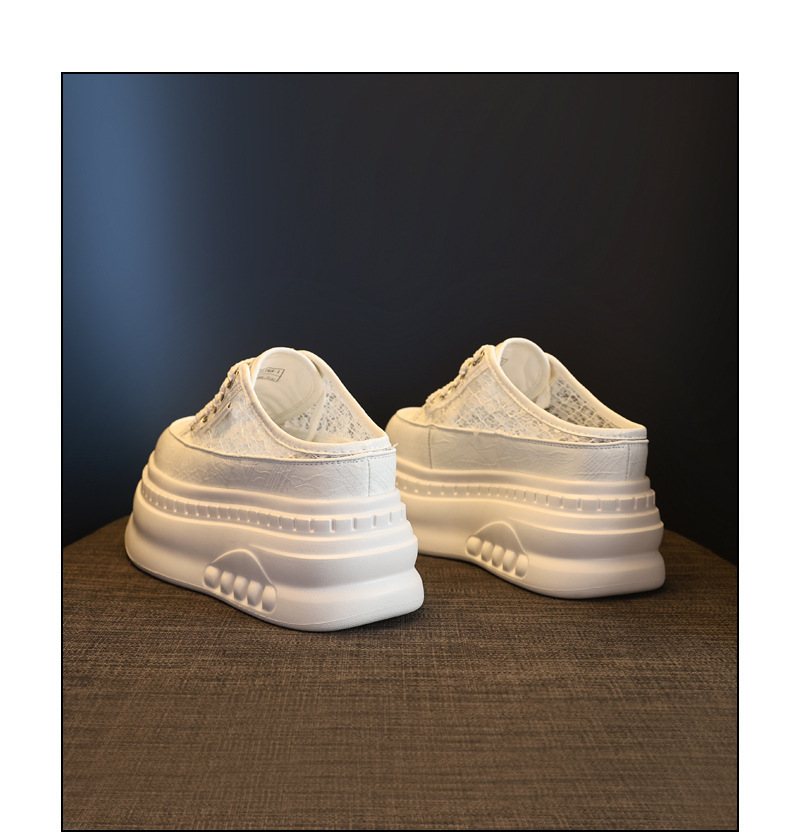 Giày sneaker nữ đế dày tăng chiều cao mũi tròn phong cách bánh mì trắng mùa hè 2026 — màu đen, màu trắng chi tiết 20