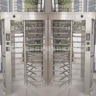 宜昌物业小区出入防尾随电控全高闸机不锈钢三滚闸双通道双向转匝