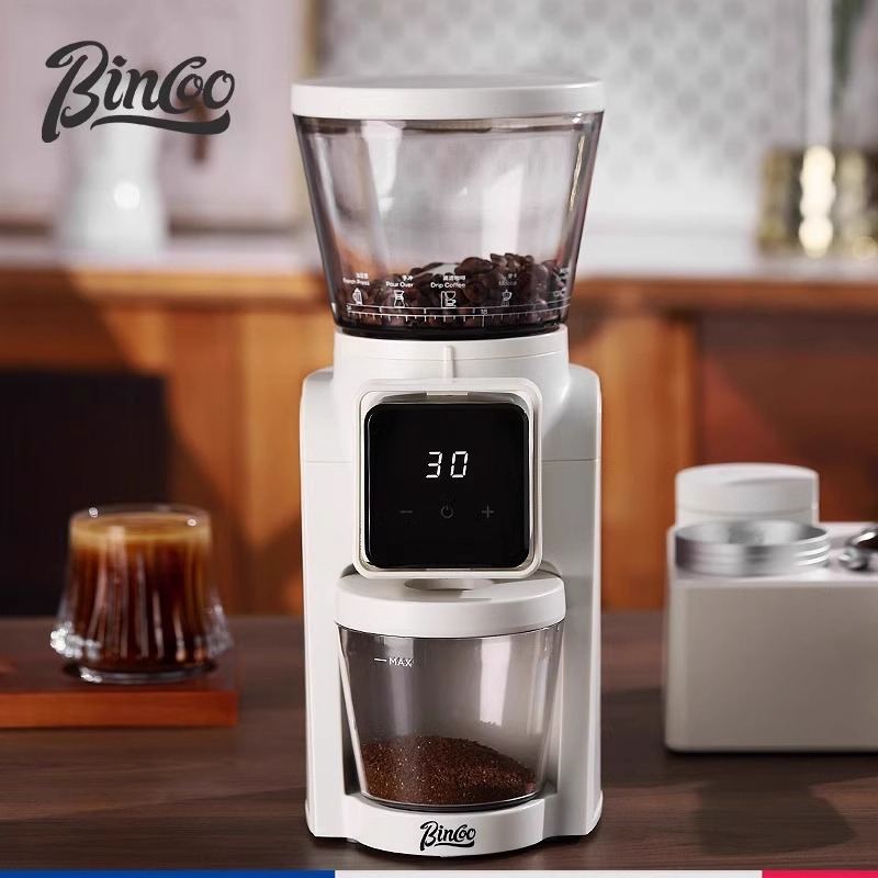 Molinillo de granos eléctrico Bincoo Molinillo de granos de café automático Máquina de café doméstica Máquina de molienda italiana de mano