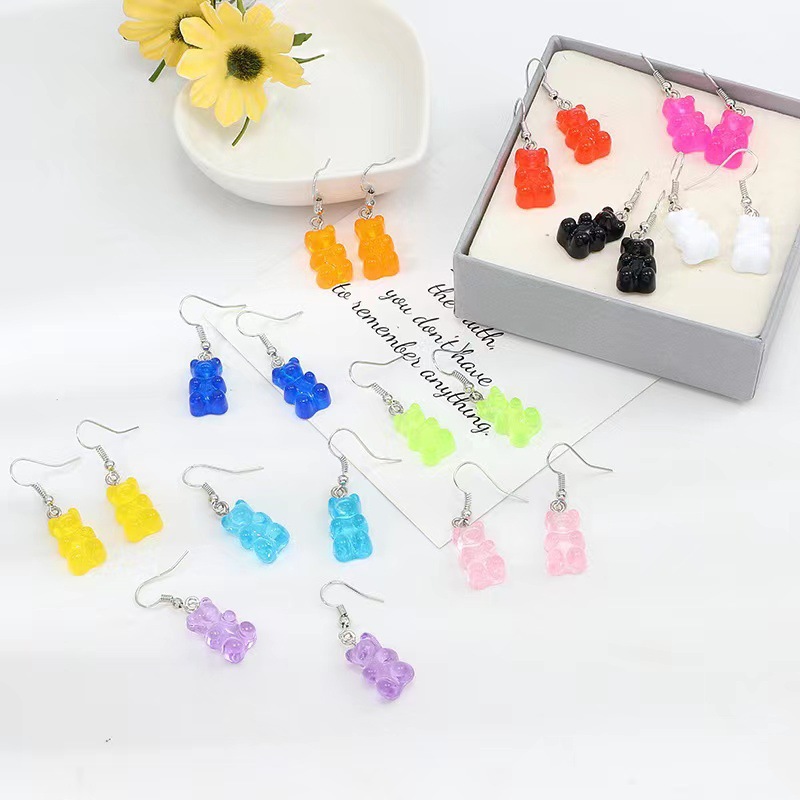 creative cartoon cute transparent earrings