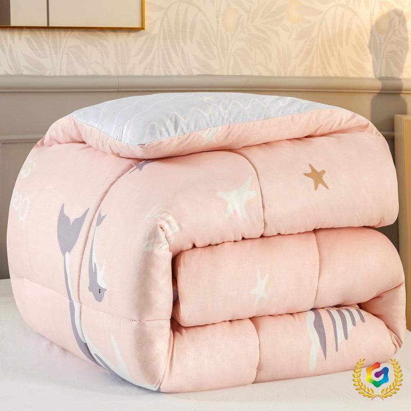 Factory Direct Sales Dormitory Bedding Complete Set of Quilts Complete Set of Washed Silk Quilts for the Elderly Winter Quilts Spring & Fall Quilt Cores