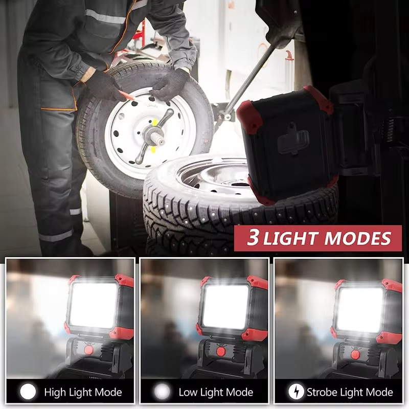 Cross-Border New Model Cob Work Light with Magnet, Automotive Repair Inspection Light, Multi-Functional Strong Lighting Lamp, Rotating Clip Light