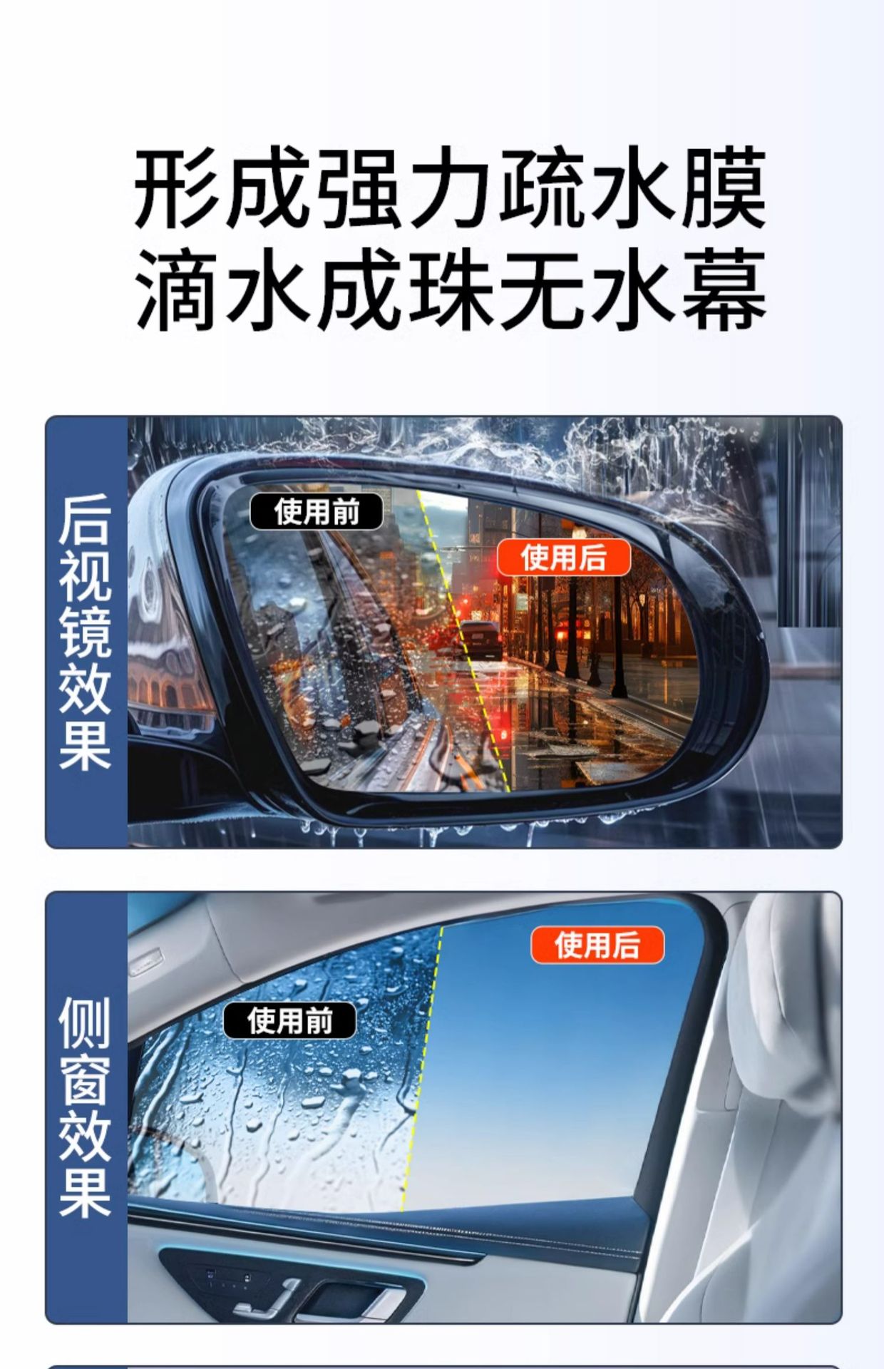 Rearview mirror rainproof car glass rainproof agent reversing mirror artifact rainy day film waterproof water drive anti-fog