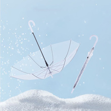 白色透明雨伞晴雨两用女热卖伞具长柄伞雨伞一次性批货透明伞批发