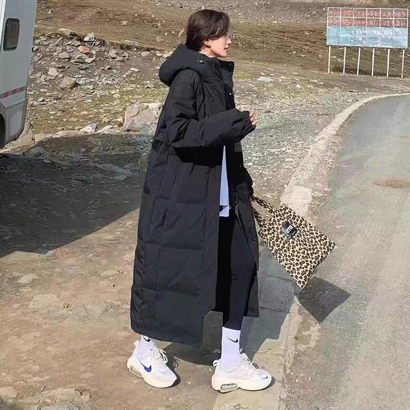 棉服女中长款ins冬季2025新款棉袄女韩版宽松学生加厚过膝潮外套
