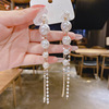 Silver needle, earrings with tassels from pearl, silver 925 sample, internet celebrity, light luxury style