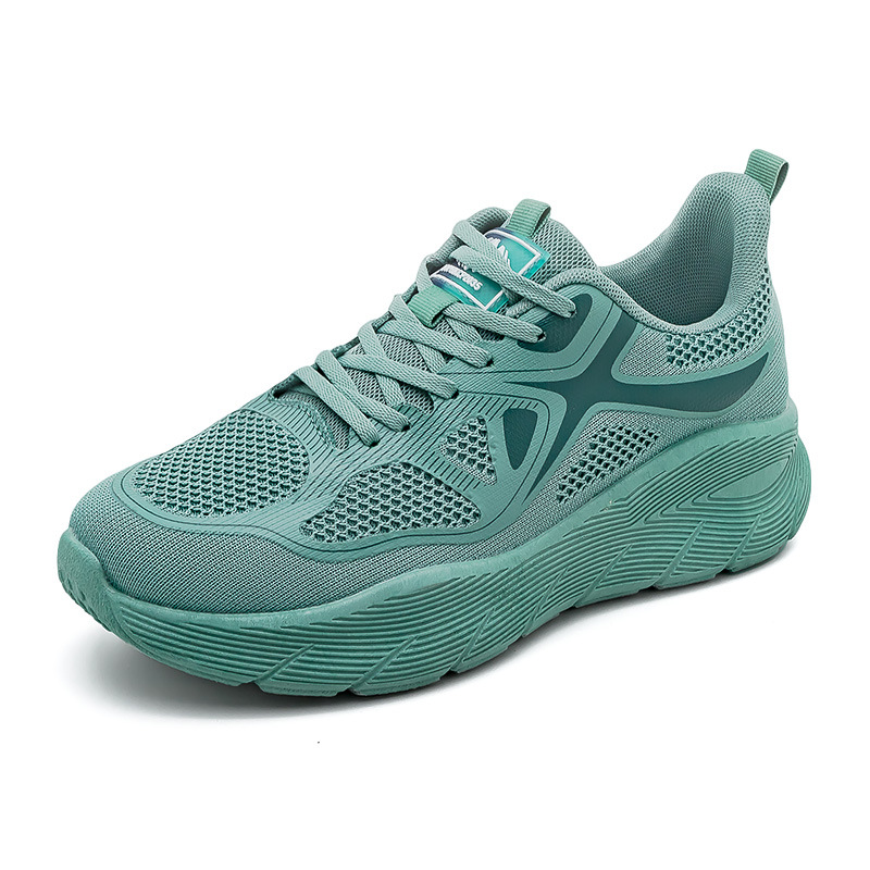 2025 nuevas zapatillas de pareja transpirables para hombres y mujeres zapatos casuales para correr zapatos de tela blanca gruesa F8829 image 13