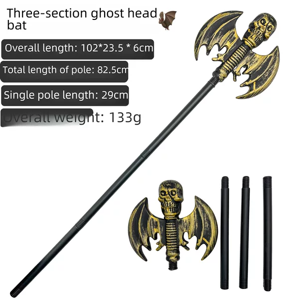 Factory Halloween toy props three-section death sickle plastic blow molding antique party ball large sickle