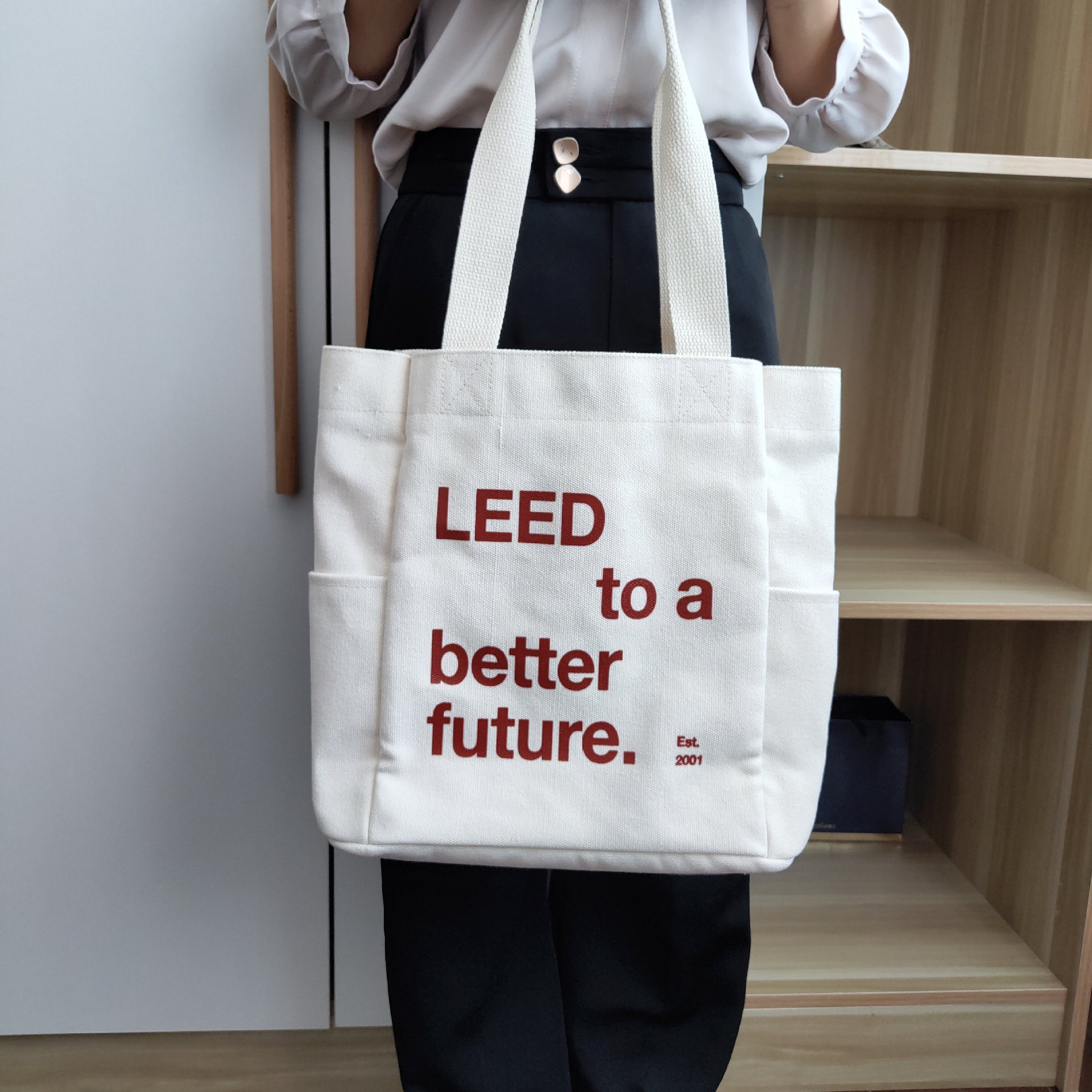 厂家手提礼品大容量购物袋 印花时尚单肩帆布包 简约棉帆布收纳袋