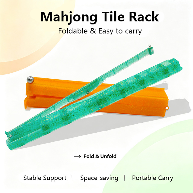 Second-generation folding mahjong push ruler American-style mahjong card pusher 22inch acrylic card organizing ruler four-color with phone holder