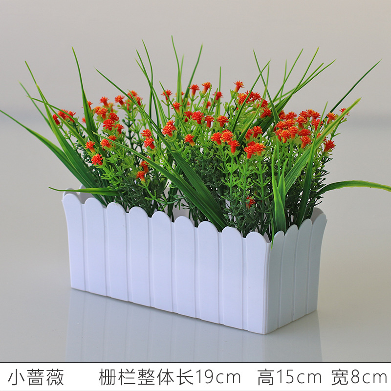 Flor artificial jardín de flores de plástico traje de valla de flores artificiales decoración de la ventana interior y exterior decoración floral decoración de la Mesa maceta flor