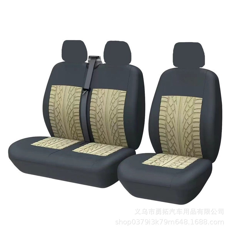 Cross-Border Hot-Selling Truck and Van 2+1 Tire Pattern Embossed Car Seat Covers Amazon Temu Meike Duo