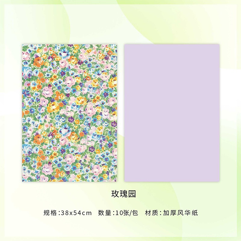 Papel de regalo floral impermeable de estilo europeo para el Día del Maestro, impreso con un elegante diseño floral para empaquetado de ramos de regalo en floristerías.