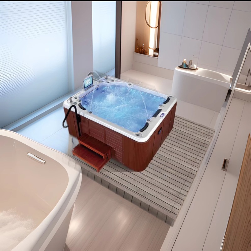 Al aire libre bañera acrílica baño spa masaje surf al aire libre colocación independiente JACUZZI villa jardín gran piscina