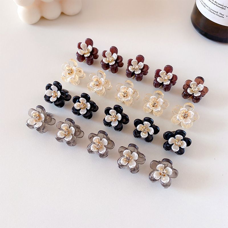 百搭小花迷你小抓夹可爱水钻侧边夹前额碎发编发发夹时尚发卡夹子