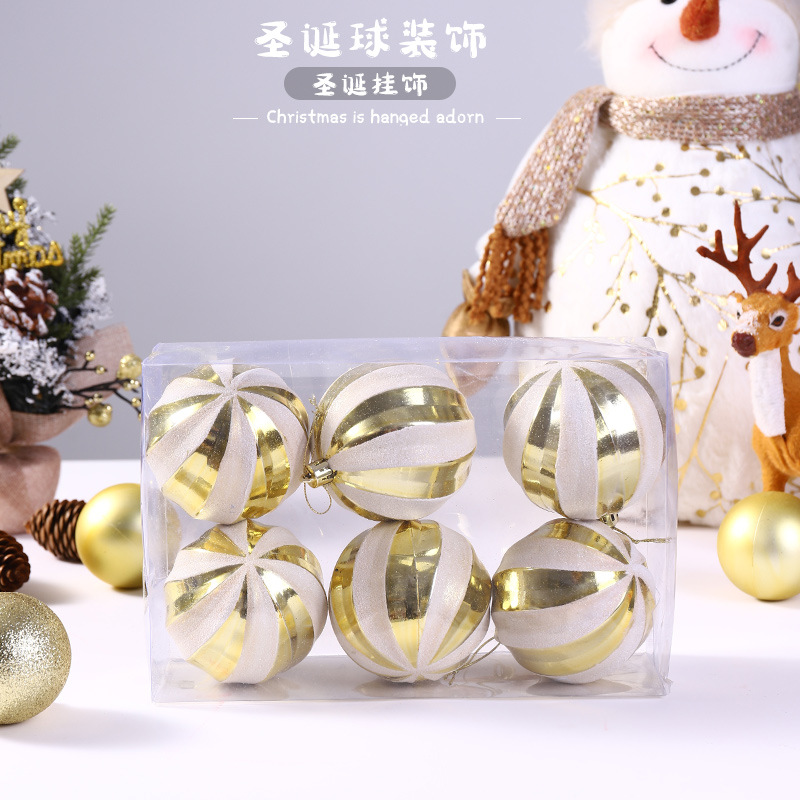 Ornamentos fronterizos del árbol de Navidad del Amazonas Bola de oro de la Navidad decoraciones de la escena de la bola pintadas a mano