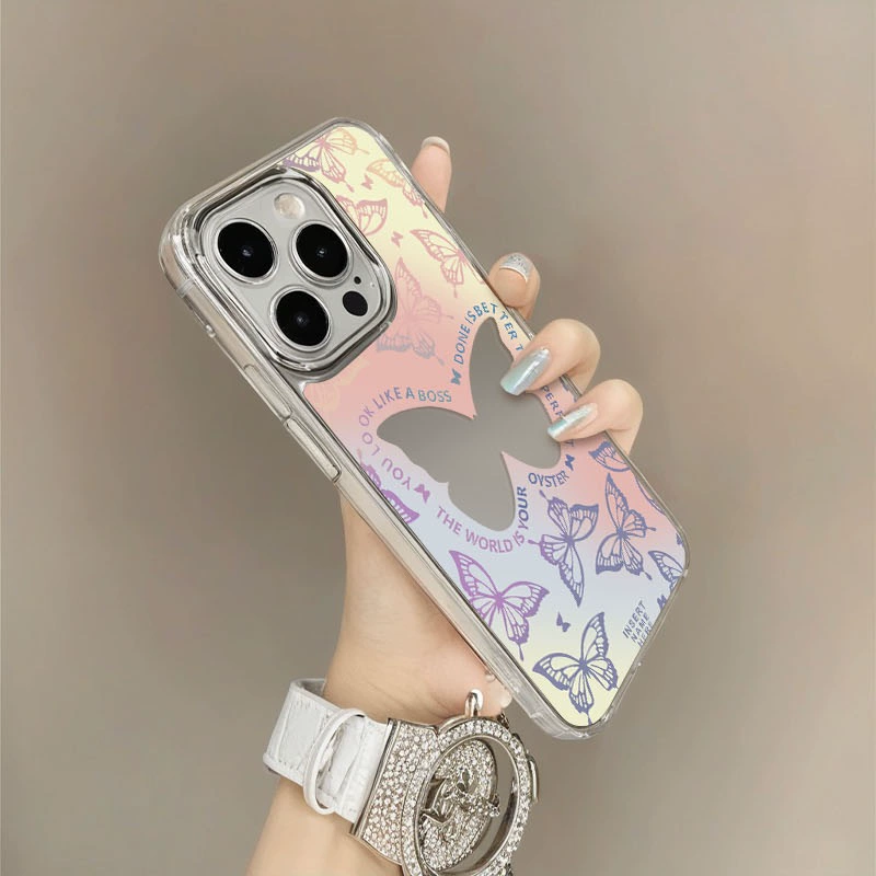 Apple, совместимый чехол для iPhone 15, зеркальный эффект