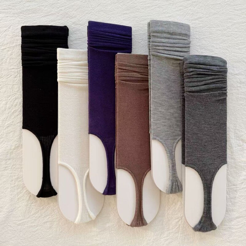 Large Footless Socks Sd-369 Spring and Summer Thin Women's Air Conditioning Socks Versatile Calf-Length Socks with Toe Separation Long Tube Socks