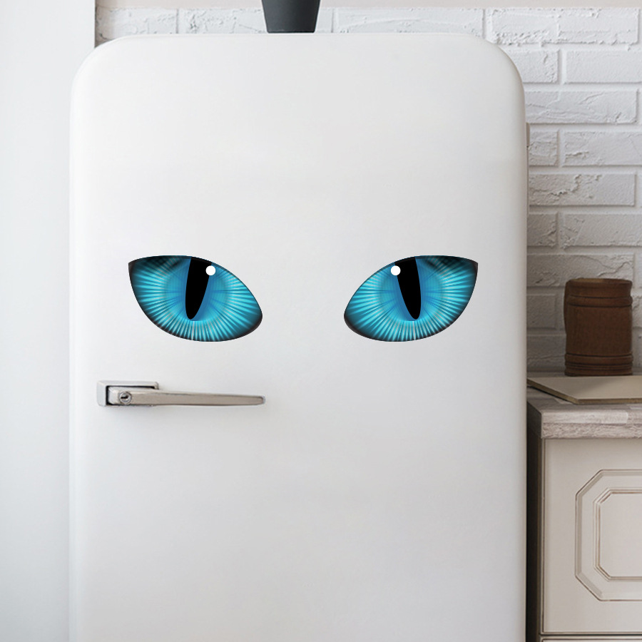 Blue Luminous Cat Eye Wall Stickers 3d Self Adhesive Home Decor_voghion.com