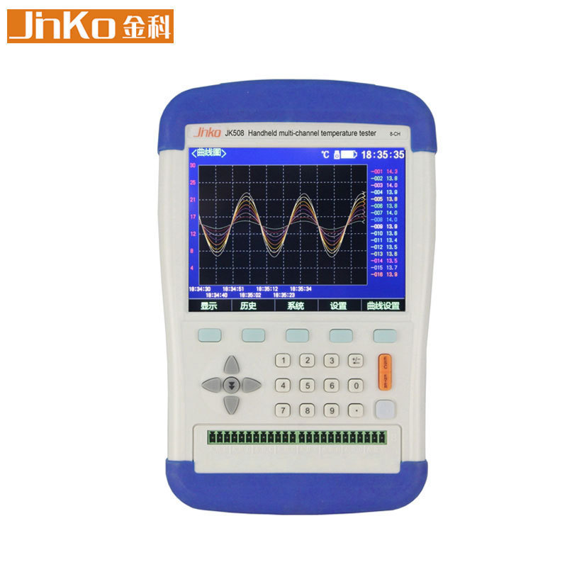 金科JK508手持多路温度测试仪PT100热电阻8路16路巡检数据记录仪