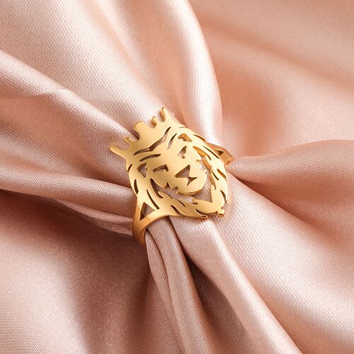 Men's Lion King Crown Ring Boys Stainless Steel Adjustable Ring Animal Head Jewelry Christmas Gift Wholesale