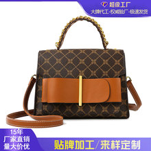 跨境手提包包女新款简约休闲单肩包时尚潮流斜挎包通勤印花小方包