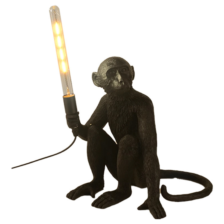 Nordic Creative Hemp Rope Resin Monkey Lamp Industrial Style Living Room Restaurant Hotel Bedroom Bar Chandelier Wall Lamp Table Lamp