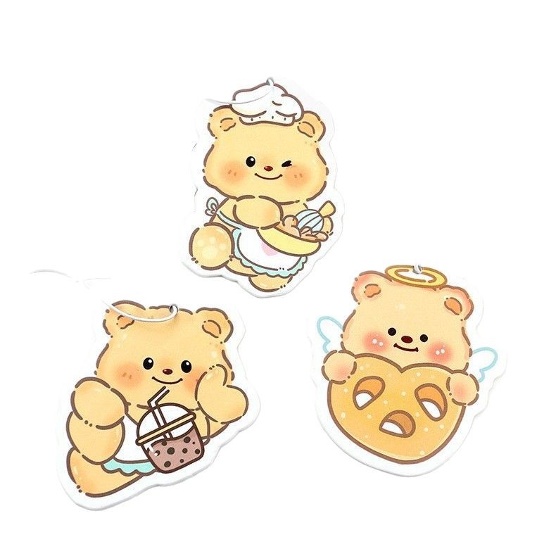 Butter Bear Car Perfume Film Car Rearview Mirror Cute Decoration Home Car Odor Removal Aromatherapy Card