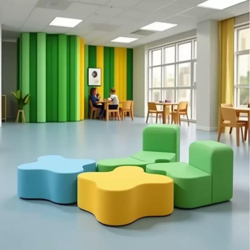 幼教活动室墙面软包幼儿园绘画室防撞墙贴自粘背景墙简约风防护