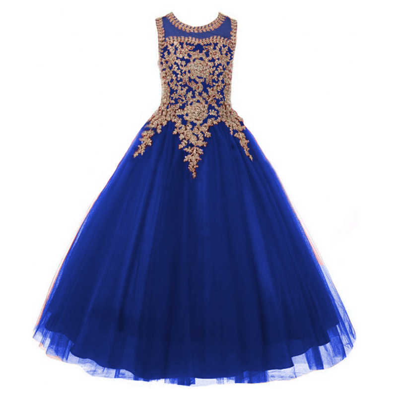 Niñas transfronterizas encaje caliente diamante vestido de princesa sin mangas vestido de niños espectáculo de cumpleaños desfile anfitrión vestido de prenda