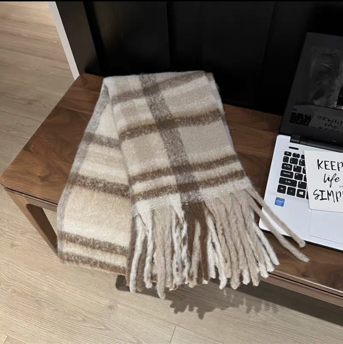 Maillard i mitation cashmere plaid per donna, versatile in inverno, sciarpa coreana di alta qualità, spessa e calda_voghion.com